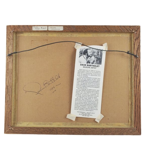 1984 Duck Watercolor: Pintail Drake by Dave Bartholet (Signed) - Picture 5 of 7